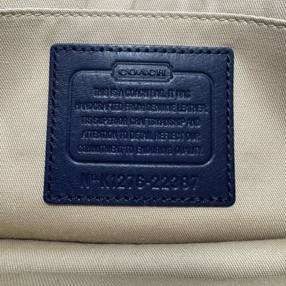 COACH Legacy Penny Blue Perforated Crossbody With Turnlock and Yellow Tassels - Picture 5 of 10